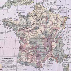 Carte de France : l’agriculture en 1937
