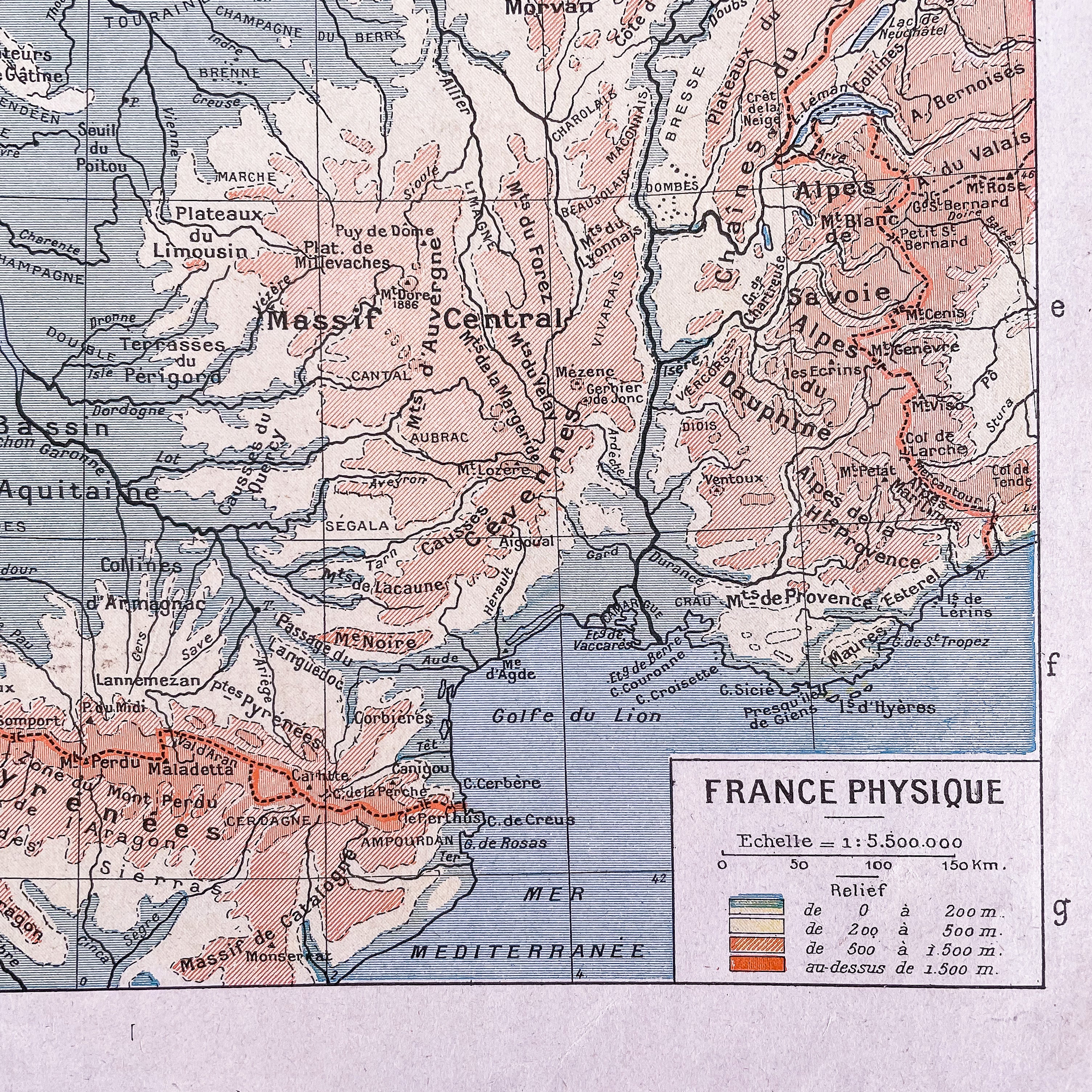 Carte de France : la France physique