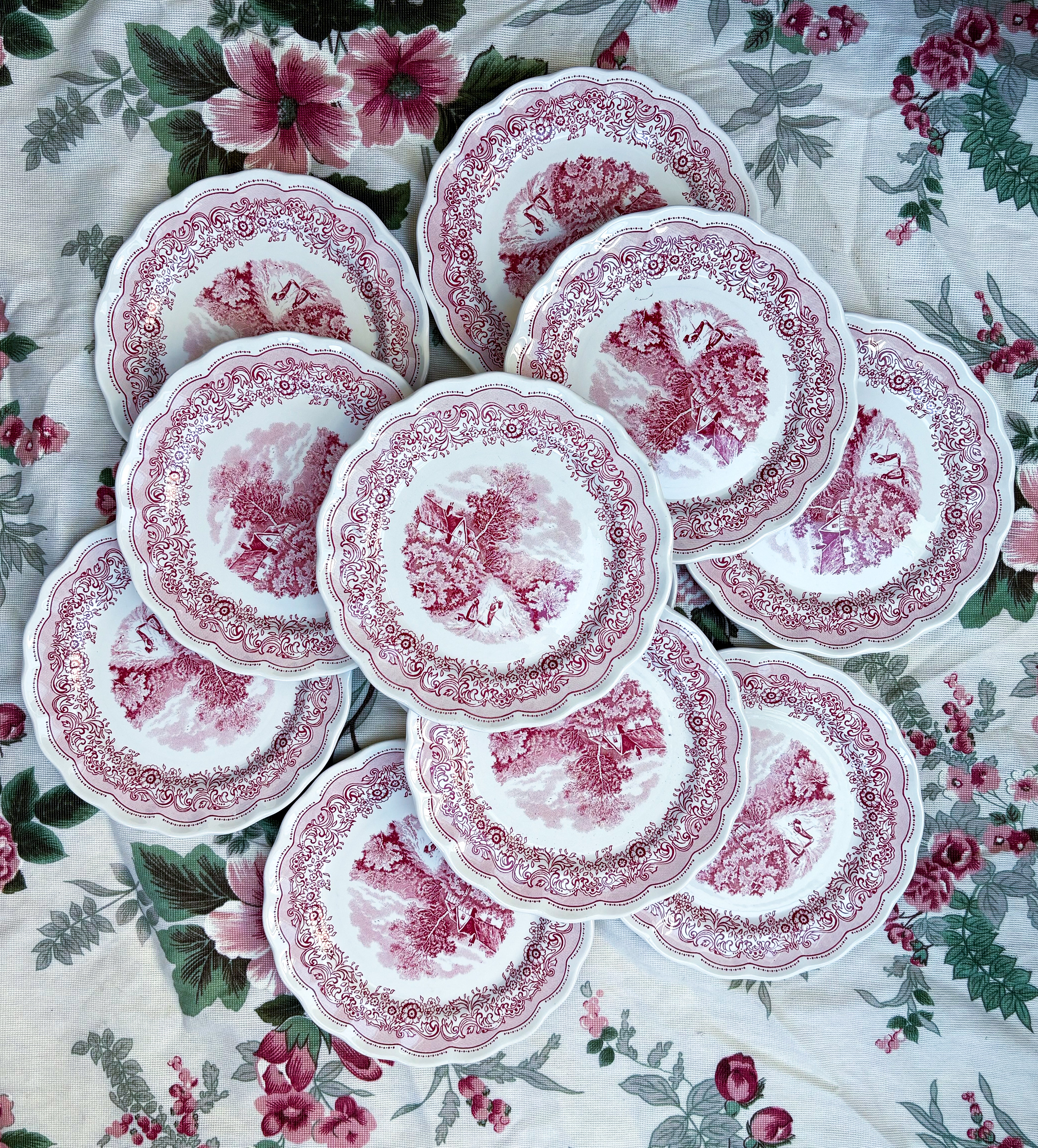 Service Italien paysage rose