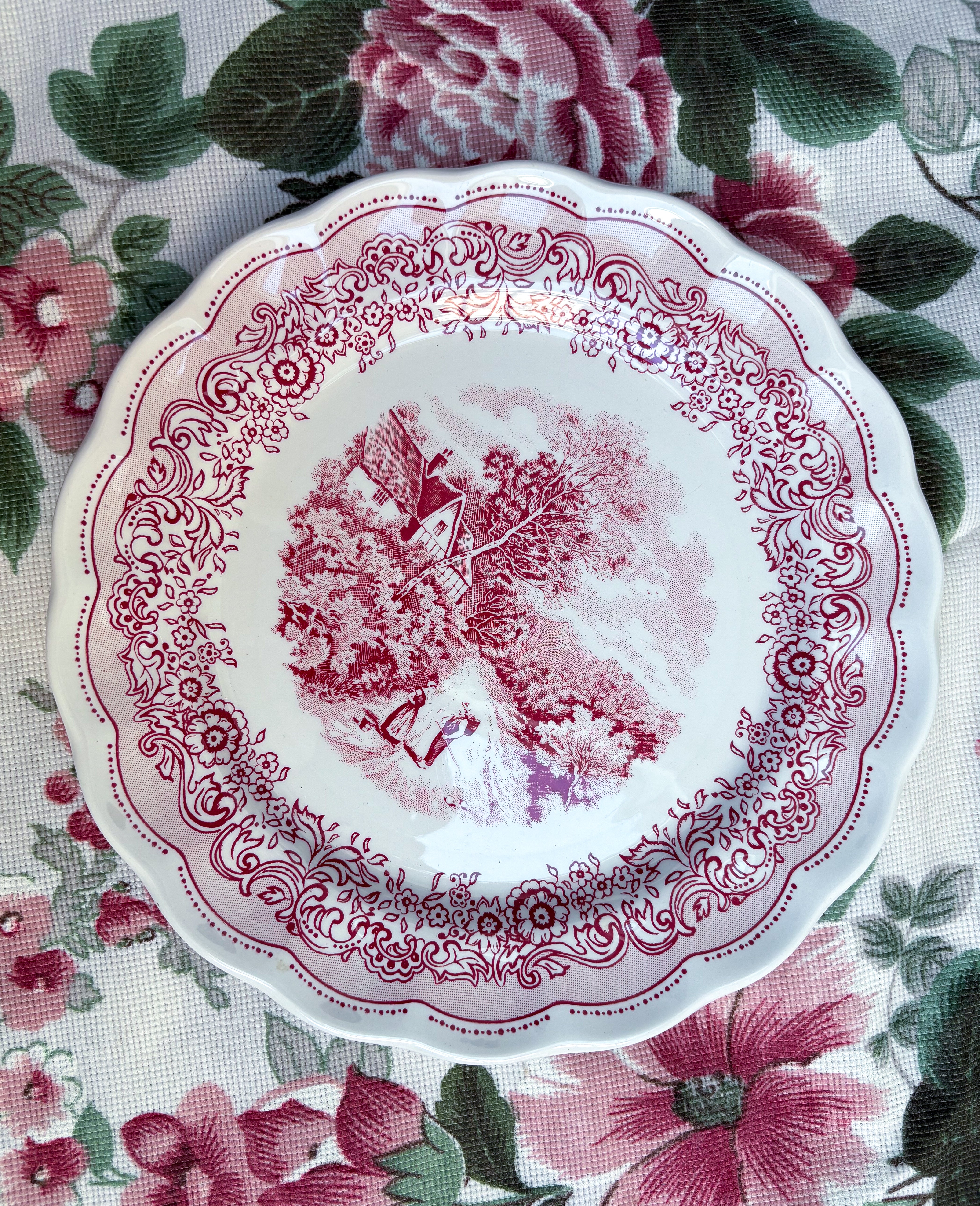 Service Italien paysage rose