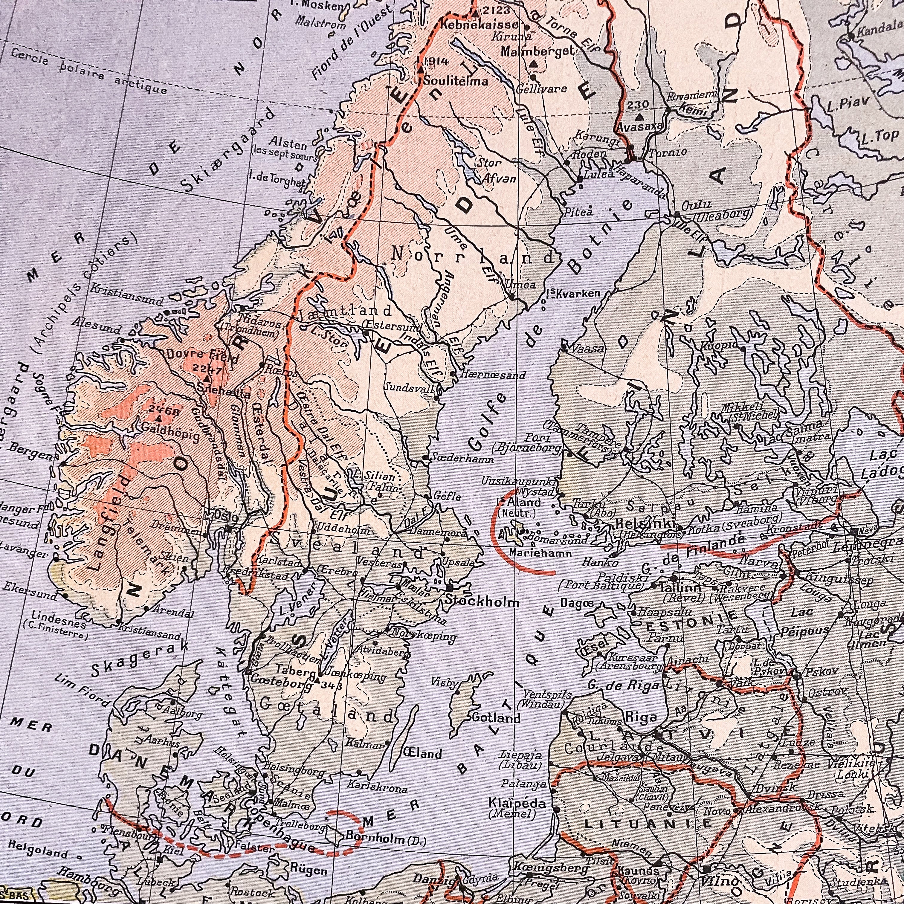 Carte des États Scandinaves