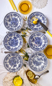 Assiettes creuses Luneville bleues