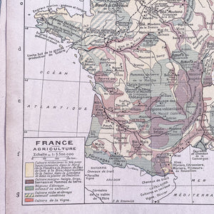 Carte de France : l’agriculture en 1937