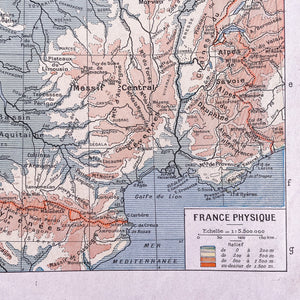 Carte de France : la France physique