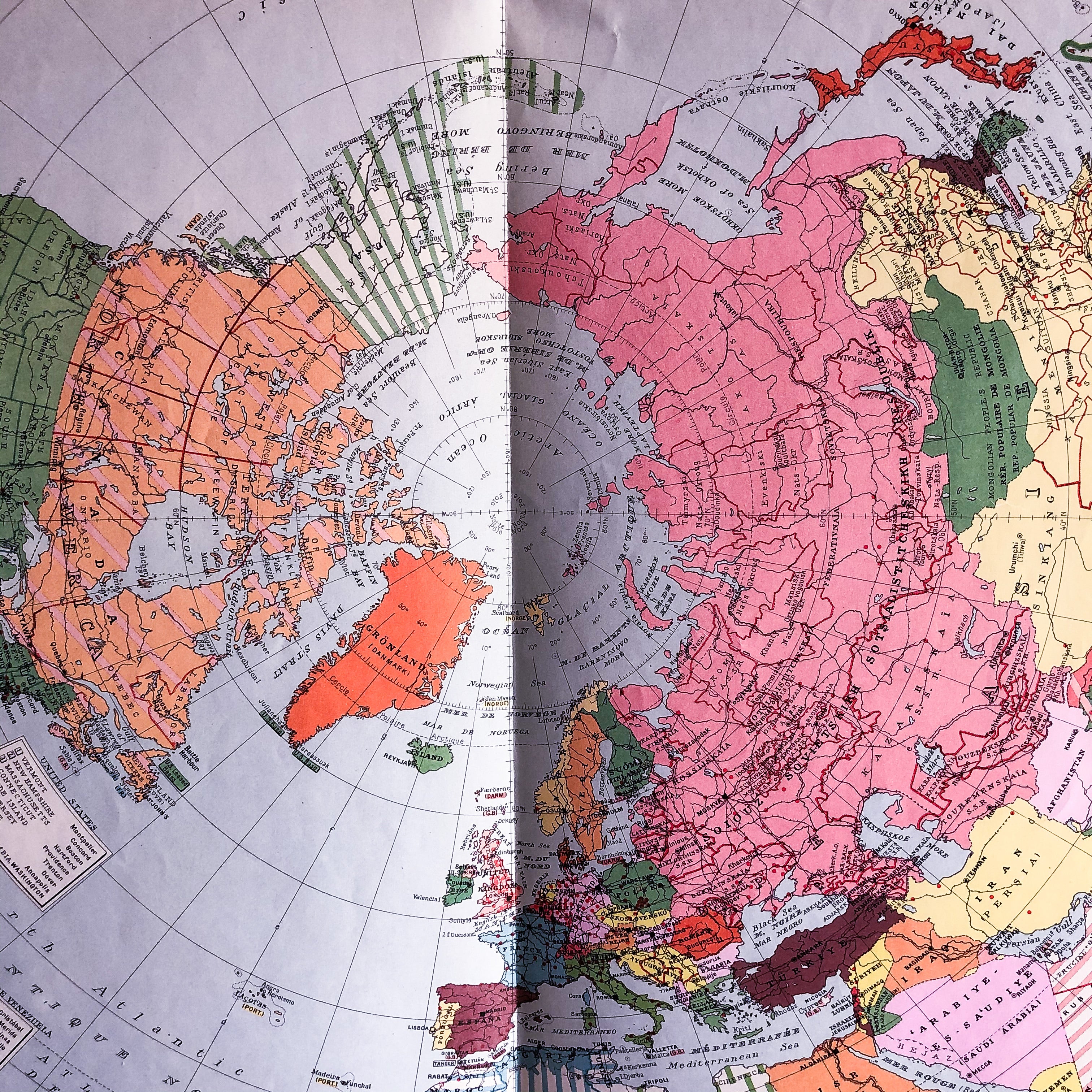 Carte du monde politique - 1950