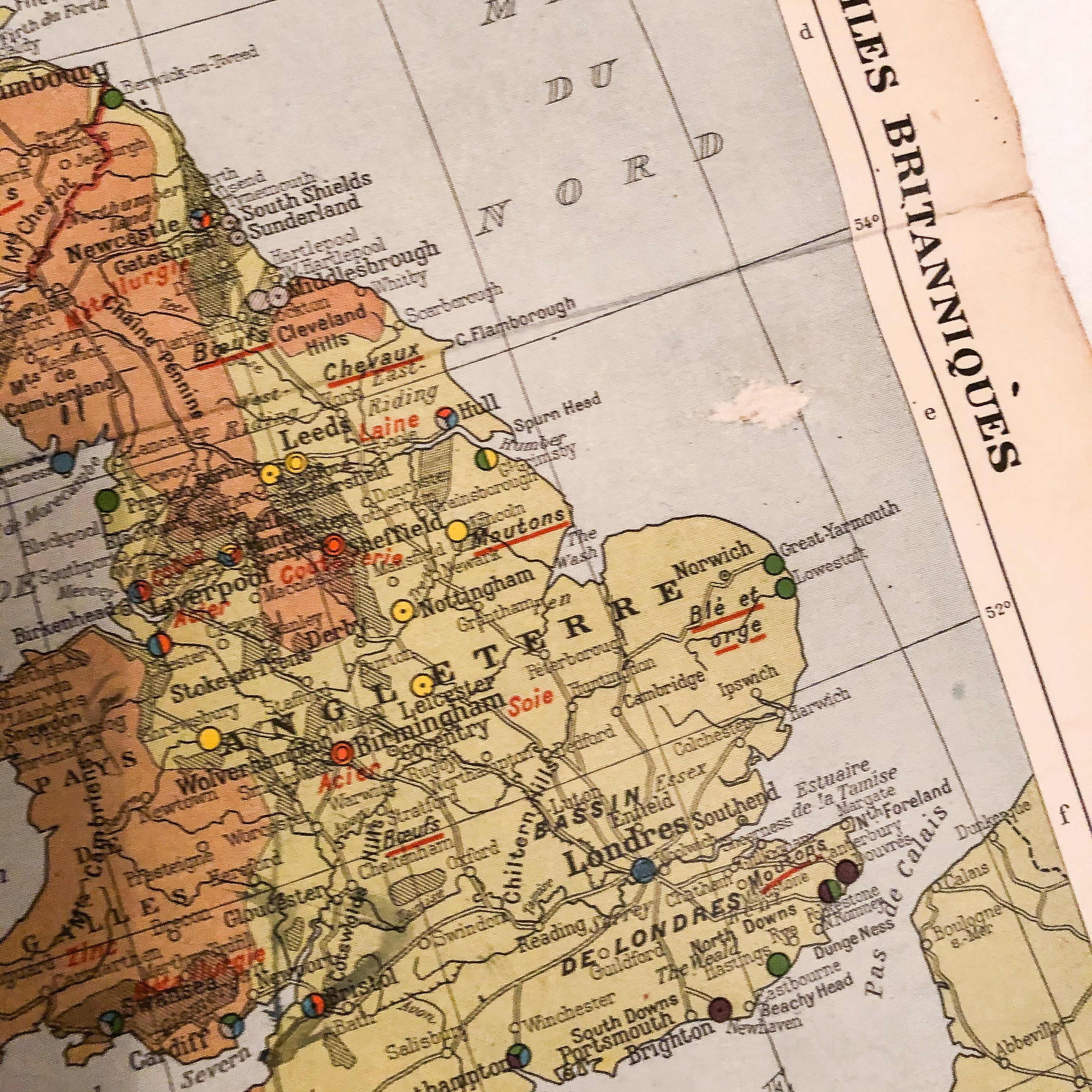 Ancienne carte des îles britanniques - 1929